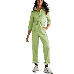House of Sunny Light Green Utility Jumpsuit with Belt